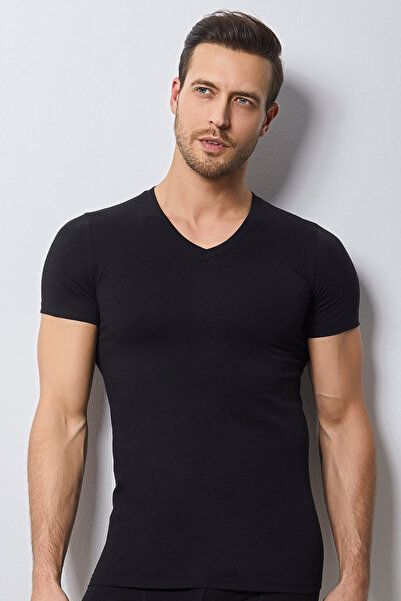 Svm Erkek 2'li Penye Erkek V Yaka T-Shırt