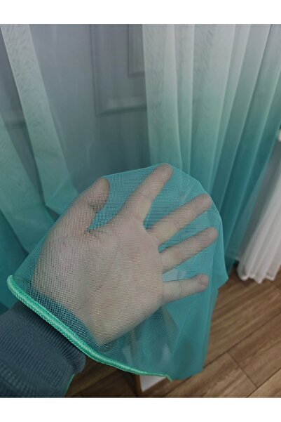 farbateks Mint Colorful Color Transitioning Gradient Right/Left Suit Tulle Background Curtain