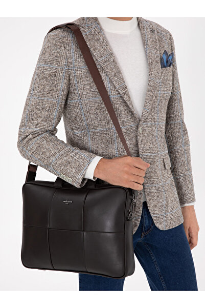 Cacharel Men's Brown 100% Leather Briefcase 50296346-Vr029