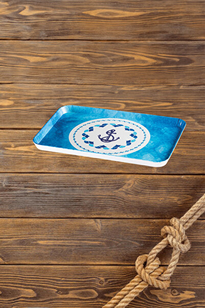 nazen MimHome [32x22]cm 13"inch Marine Çapa Tablet Tepsi:Balıkçı Restoran Outdoor Dekoratif Yat Servis