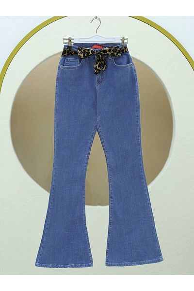 Modamorfo Pantaloni de blugi - Pantaloni evazați și detaliu eșarfă