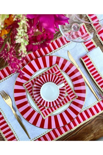 ge living Σειρά Candy 2 - 100% λινό, ροζ, αμερικάνικο σερβιρίσματος