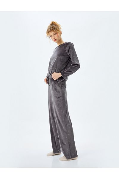 Koton Comfortable Fit Velvet Sleepwear Bottoms