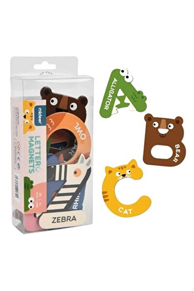 Floopy Set 26 Litere Magnetice, Mari, Alfabet cu Animale, Magnet pe tot spate...