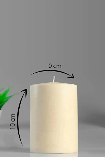 Paşa Cam Silindir Mum Kütük Mum Krem Lavanta Kokulu 10 cm Genişlik -10 Cm Yük...