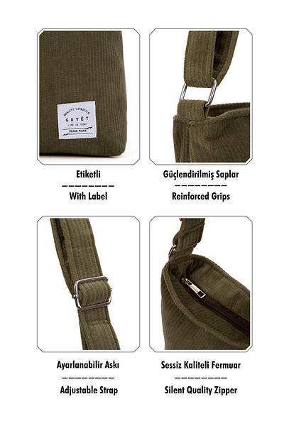 GOYET Perla Khaki Velvet Hand and Shoulder Bag