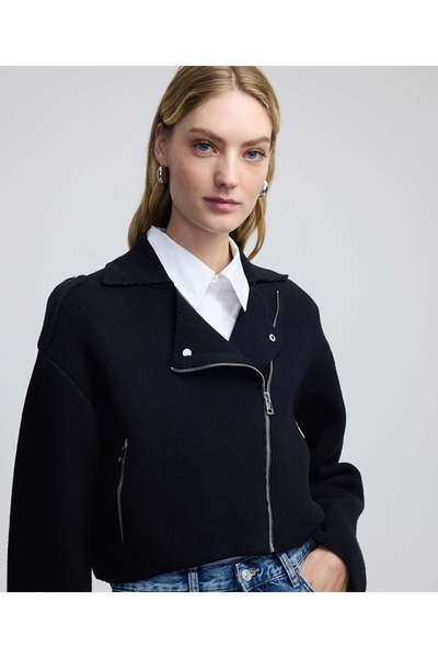 İpekyol Diyagonal metal fermuarlı ceket