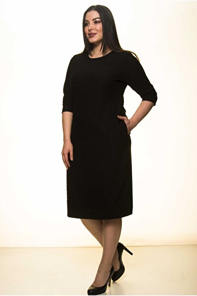 FARBAPLUS Οθωμανικό χειμερινό φόρεμα μεγάλου μεγέθους με τσέπες 33A-1476