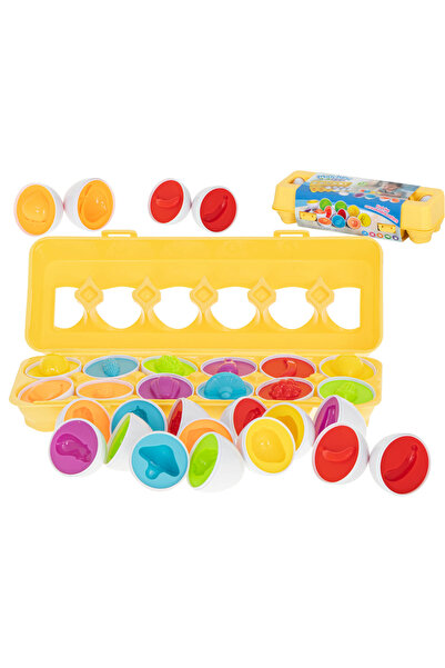 Floopy Matching Eggs, Joc Educativ de Asociere si Potrivire, Set 12 Oua cu Fr...