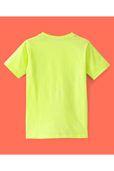 Ollington St. Ollington St. 100% Cotton Knit Half Sleeves T-Shirt & Shorts Set With Beach Theme Print -Lime & Blue