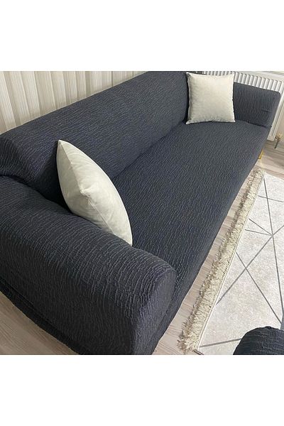 riselerhome 3 Seater Plain Jacquard Elastic Sofa Cover