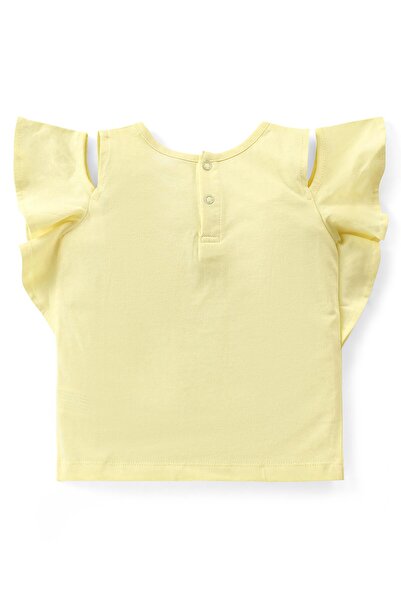 Babyhug Babyhug 100% Cotton Knit Sleeveless Top and Denim Shorts Set Floral Print - Yellow & Blue