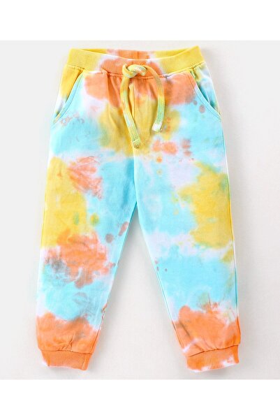 Babyhug 100% Cotton Full Sleeve Hooded T-Shirt & Lounge Pant Set Abstract Print-Blue Yellow & Orange