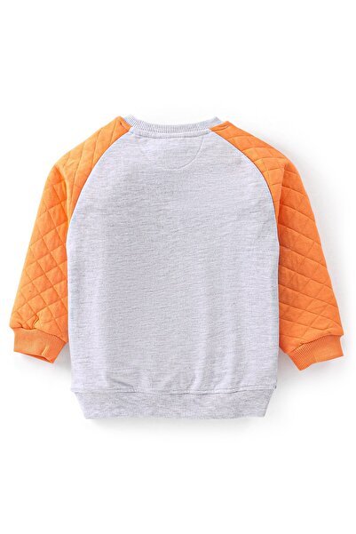 Babyhug Babyhug Terry Cotton Knit Full Sleeves T-Shirt & Lounge Pant Set Dino Print - Orange