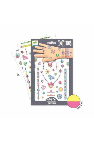 djeco Προσωρινά Τατουάζ για Παιδιά, Μη Υποαλλεργικά, 24 Σχέδια