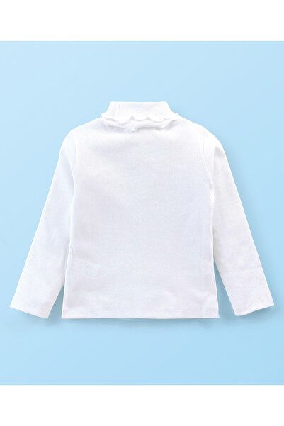 Babyhug 100% Cotton Knit Full Sleeves Top & Skirt Solid Colour - White & Red