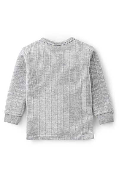 Babyhug Babyhug Thermal Full Sleeves Solid Vest & Pajama Set - Light Grey