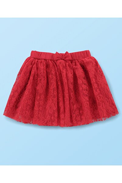 Babyhug 100% Cotton Knit Full Sleeves Top & Skirt Solid Colour - White & Red