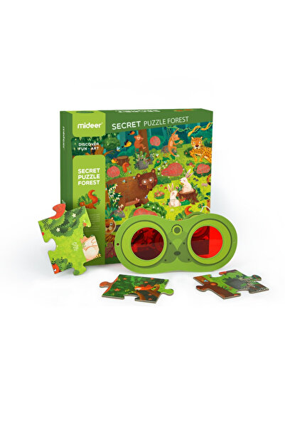 Floopy Puzzle secret, Padurea, 35 piese, nivel mediu, cu ochelari pentru deta...