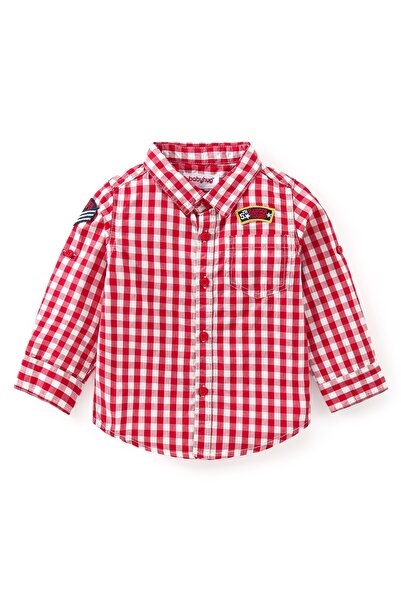 Babyhug Babyhug Cotton Full Sleeves Checkered Shirt & Denim Jeans Set - Red & Blue