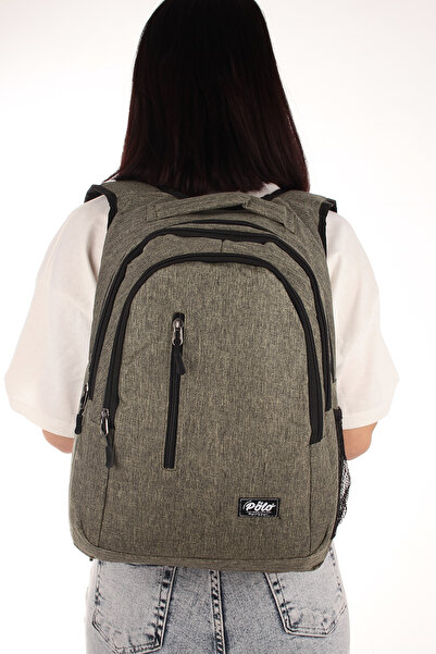 By Hakan Polo 8870 Bat Model - School Bag, Backpack, Orthopedic and Water Resistant Khaki