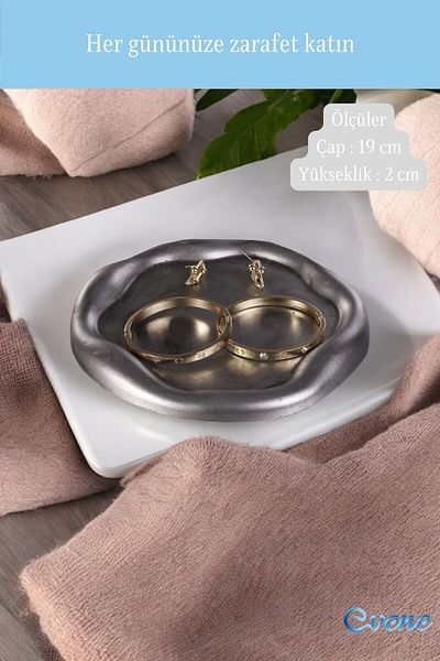 Evene Color Model 17 - Decorative Jewelry Organizer, Makeup and Cosmetic Organizer, Silver Antique