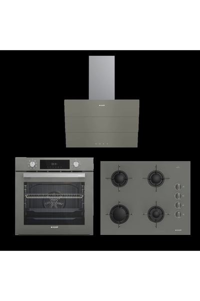 Arçelik Star Gri Cam Ankastre Set