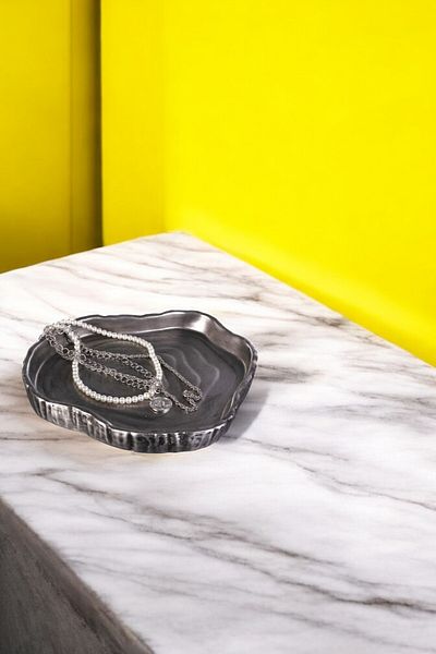 Evene Color Model 1 - Decorative Plate Silver Antique Jewelry Organizer and Makeup Organizer