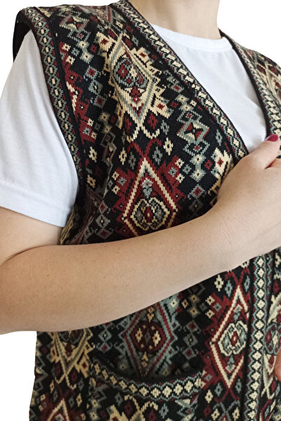 ABVEV Kilim Desenli Renkli Cepli Anne Yelek: Zarafeti Ve Şıklığı Buluşturan Modern Moda Seçimi