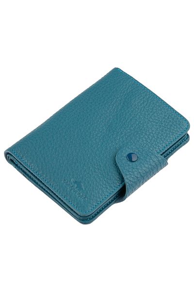 Deriderim Small Genuine Leather Wallet with Card Holder and Id Section in Turquoise