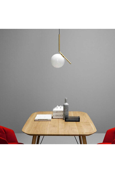 Homelux Pendul Luna, D 34 Cm, H 185 Cm, ​​E27, 40 W, Metal/sticlă, Auriu/alb