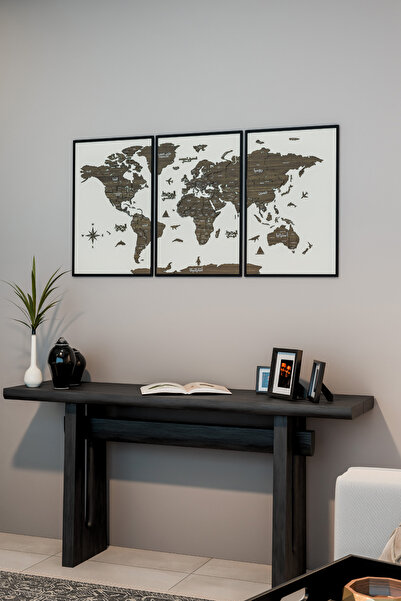 Colorfull Worlds 3D Multi-Layer Framed Arabic World Map Table - Home Office Gift Wall Decoration