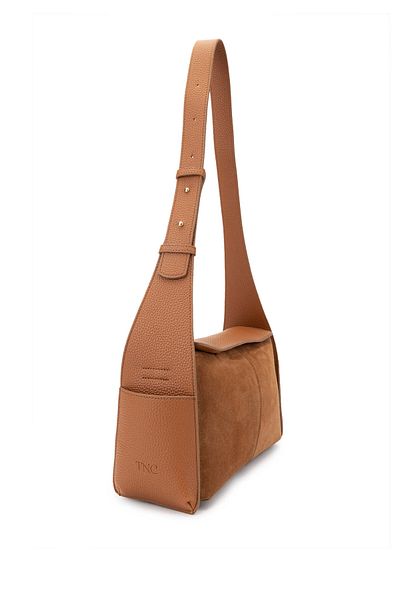 Tamer Tanca Women's Leather/Vegan Tan Suede Shoulder Bag