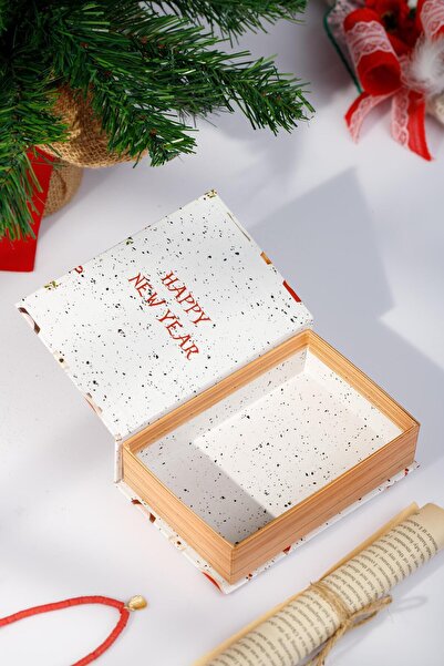 Hayveys White Christmas New Year Decorated Box Jewelry Accessory Organizer