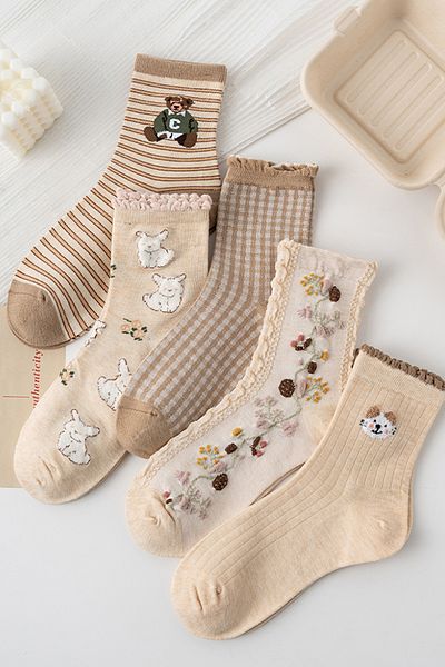 BGK 5 Pack Women's Socks with Pattern