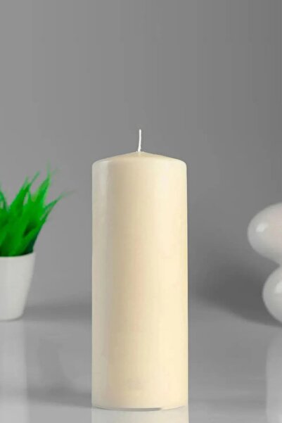 Paşa Cam Silindir Krem Mum Lavanta Kokulu Genişlik 5 Cm  - Yükseklik 15 Cm