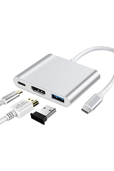 Kyrotech 4K USB Type-C HDMI+USB Dönüştürücü Adaptör, MacBook Uyumlu, Notebook...
