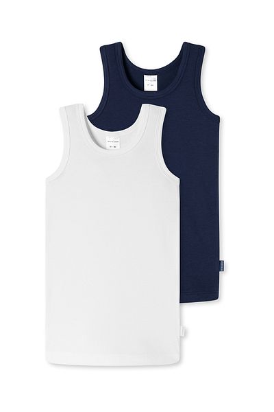 Schiesser Unterhemden 2er-pack Basic Kids Unterhemd Unterzieh-shirt Ärmellos Schulterfrei