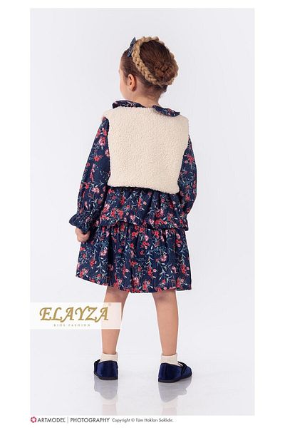Elayza Rochie de iarnă pentru fete cu imprimeu floral Bolero 2280