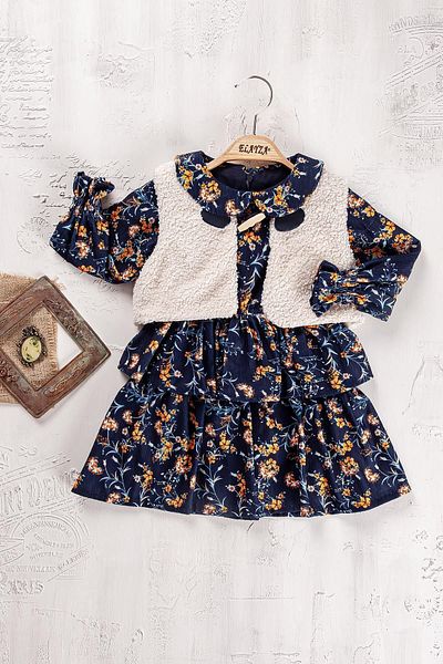 Elayza Rochie de iarnă pentru fete cu imprimeu floral Bolero 2280