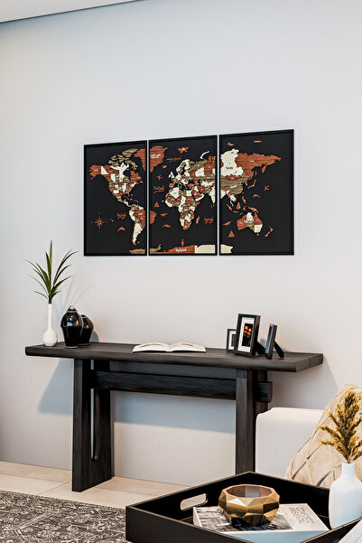 Colorfull Worlds 3D Multi-Layer Framed Arabic World Map Table - Home Office Gift Wall Decoration