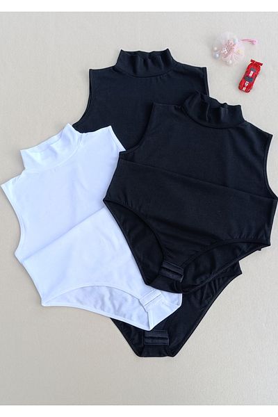 siyalife Body de atlet pentru femei, cu mâneci zero, cu gât rotic, 3 piese