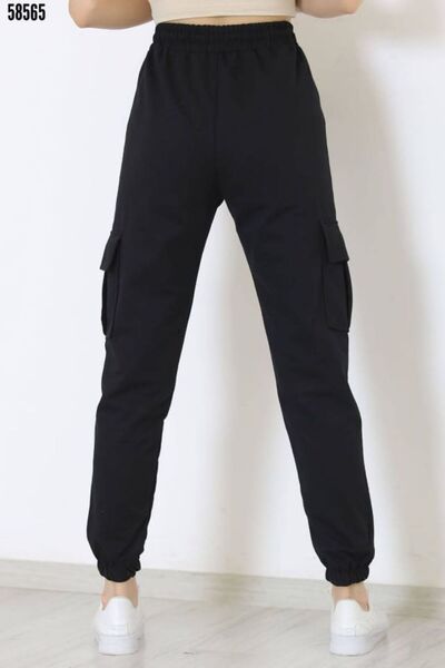 FİTGO Μαύρο Cargo Pocket Seasonal Γυναικείο Φούτερ