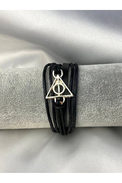 Herşey Nota Haryy Potter Ölüm Yadigarları Üçgen Gümüş Metal Bileklik Ayarlana...