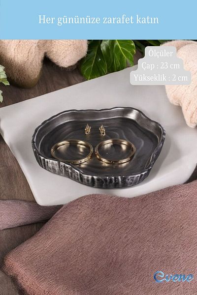 Evene Color Model 1 - Decorative Plate Silver Antique Jewelry Organizer and Makeup Organizer