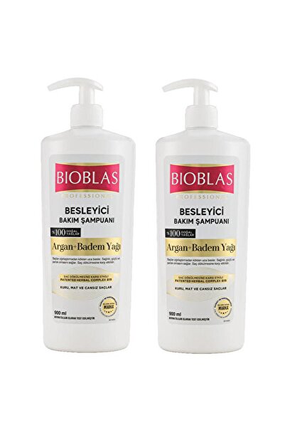 Bioblas Besleyici Bakım Şampuanı Argan Ve Badem Yağı 900 ml 2 Adet
