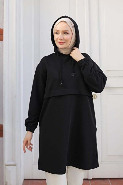 Armine Trend Kapüşonlu Kolları Lastikli Tunik 24KT454