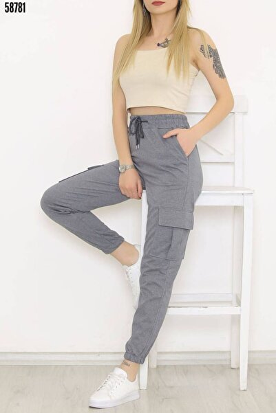 FİTGO Pantaloni de sport Fume pentru femei Cargo Pocket cu 2 fire