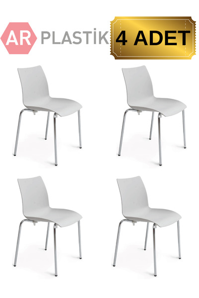 AR PLASTİK Alya Sandalye 4 adet, Mutfak Sandalyesi, Bahçe Sandalyesi, Balkon ...