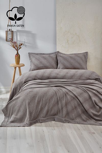Nazik Home Volga Striped Cotton Double Bedspread